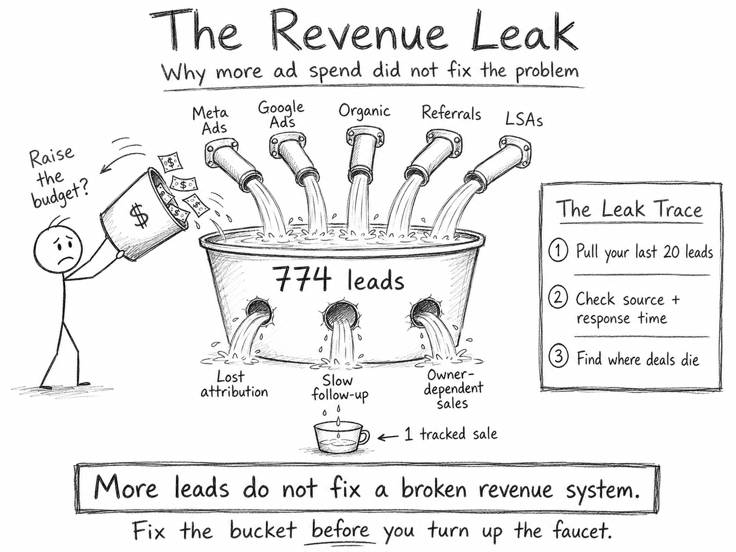 The Revenue Leak: why more ad spend did not fix the problem